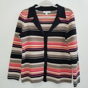 Garnet Hill Multi-colored Button Down Sweater